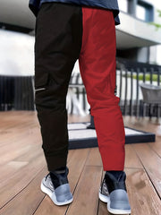 Reflective Strip Men's Work Pants Drawstring Cargo Pants