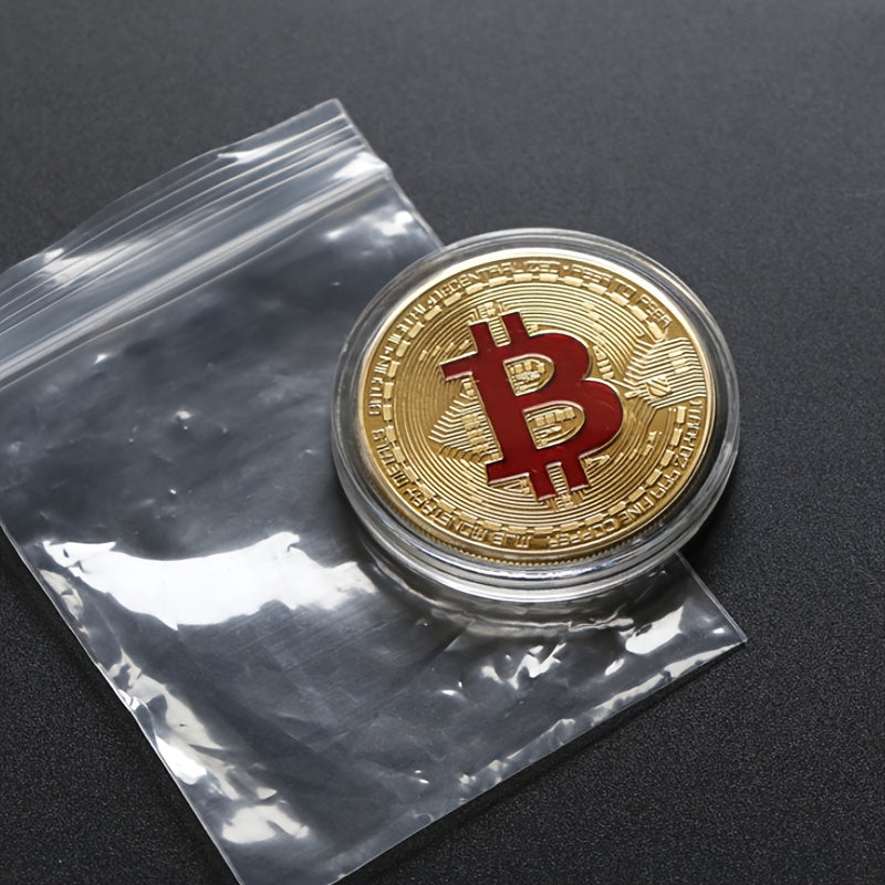 Bitcoin Collectible Coin with Display Rack - Perfect Gift
