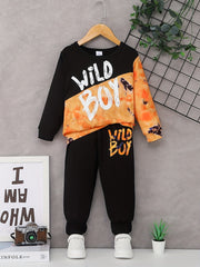 Toddler Boy's Tie Dye Sweatshirt & Sweatpants Set WILD BOY Print