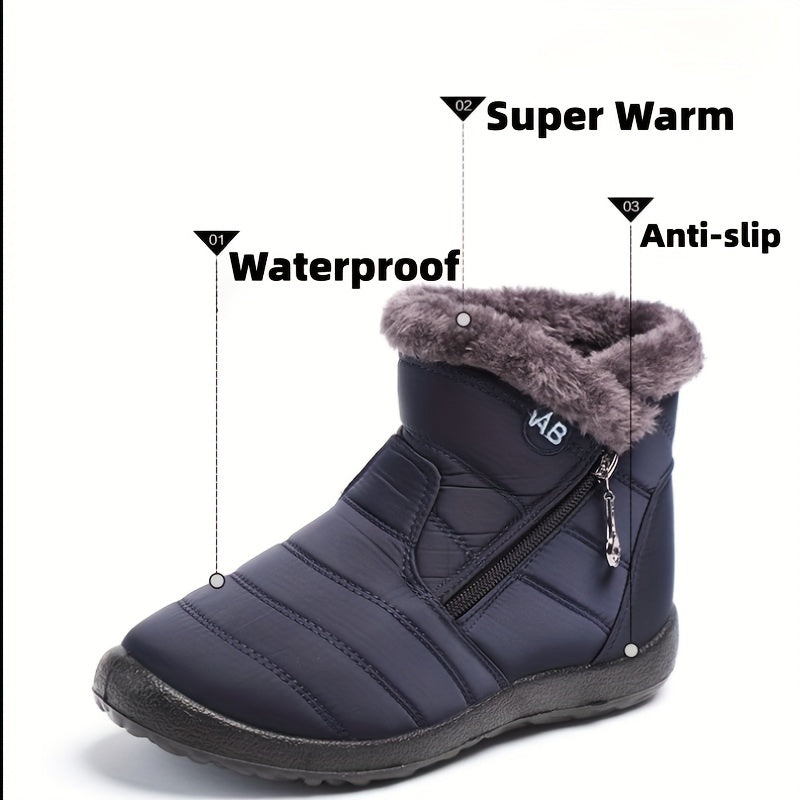 Women's Plush Lined Snow Boots Waterproof Winter Warm Boots