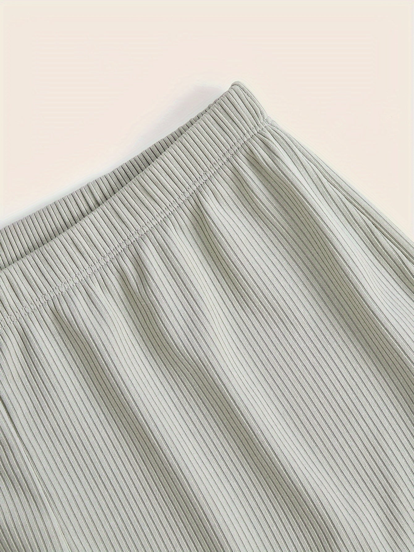 Ribbed Pajama Set V Neck Cami Top & Elastic Waistband Shorts