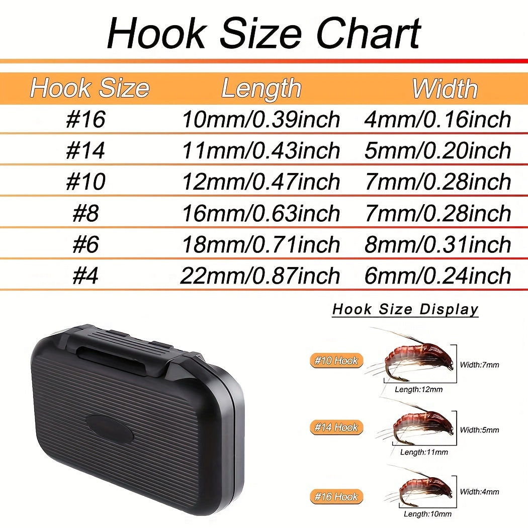 102Pcs Fly Fishing Flies Barbed Hooks Set for Trout Salmon Steelhead Grayling