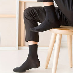 5 Pairs Men's Solid Crew Socks Breathable Cotton Casual Outdoor Wearing