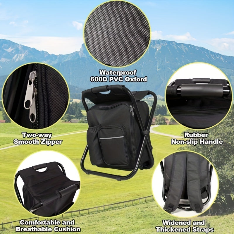 3-in-1 Cooler Backpack with Stool and Cooling Bag