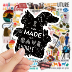 50 Sheets Veterinary Graffiti Stickers Waterproof DIY Creative Toys
