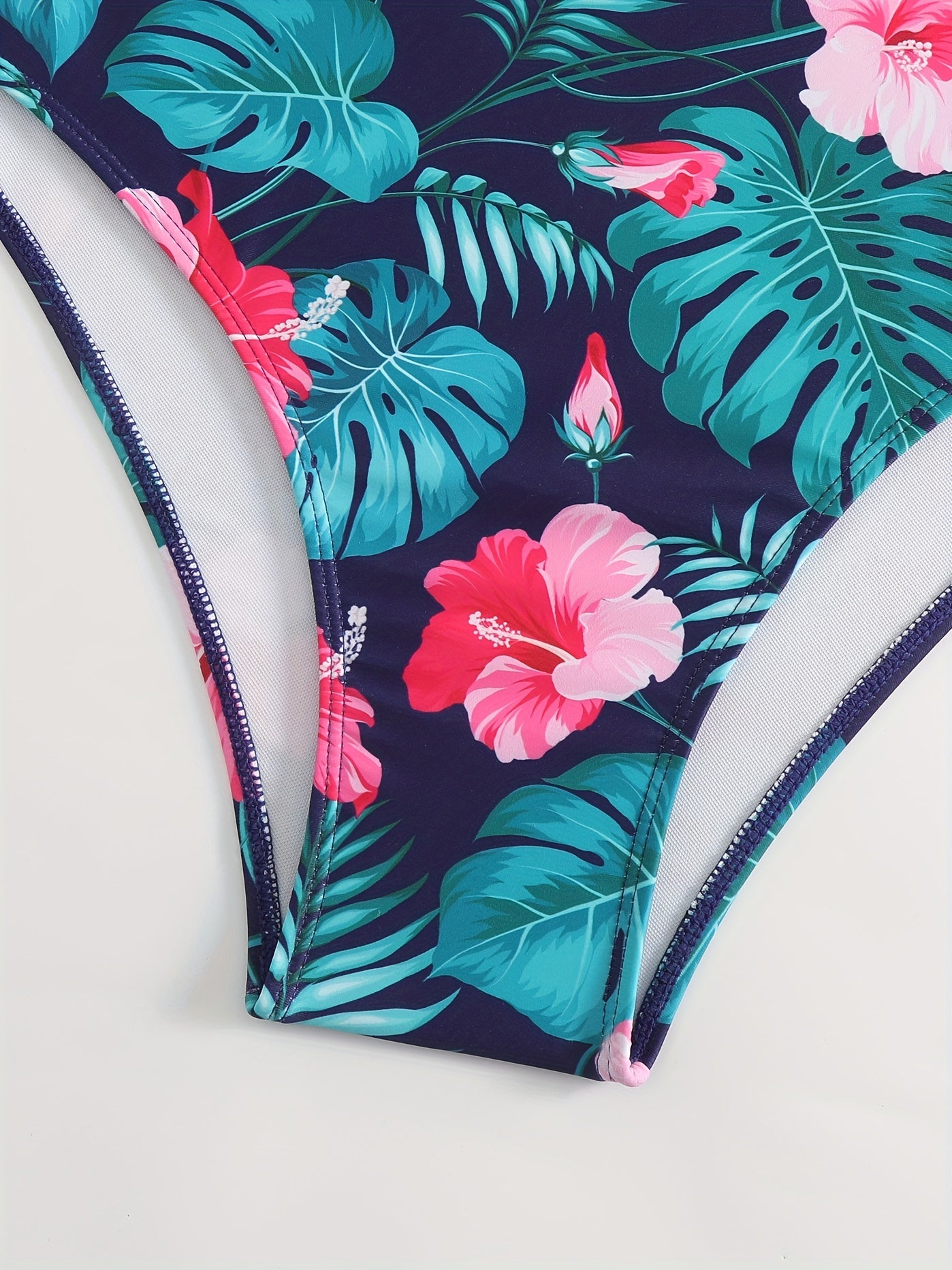 Tropical Print Swimsuit Set