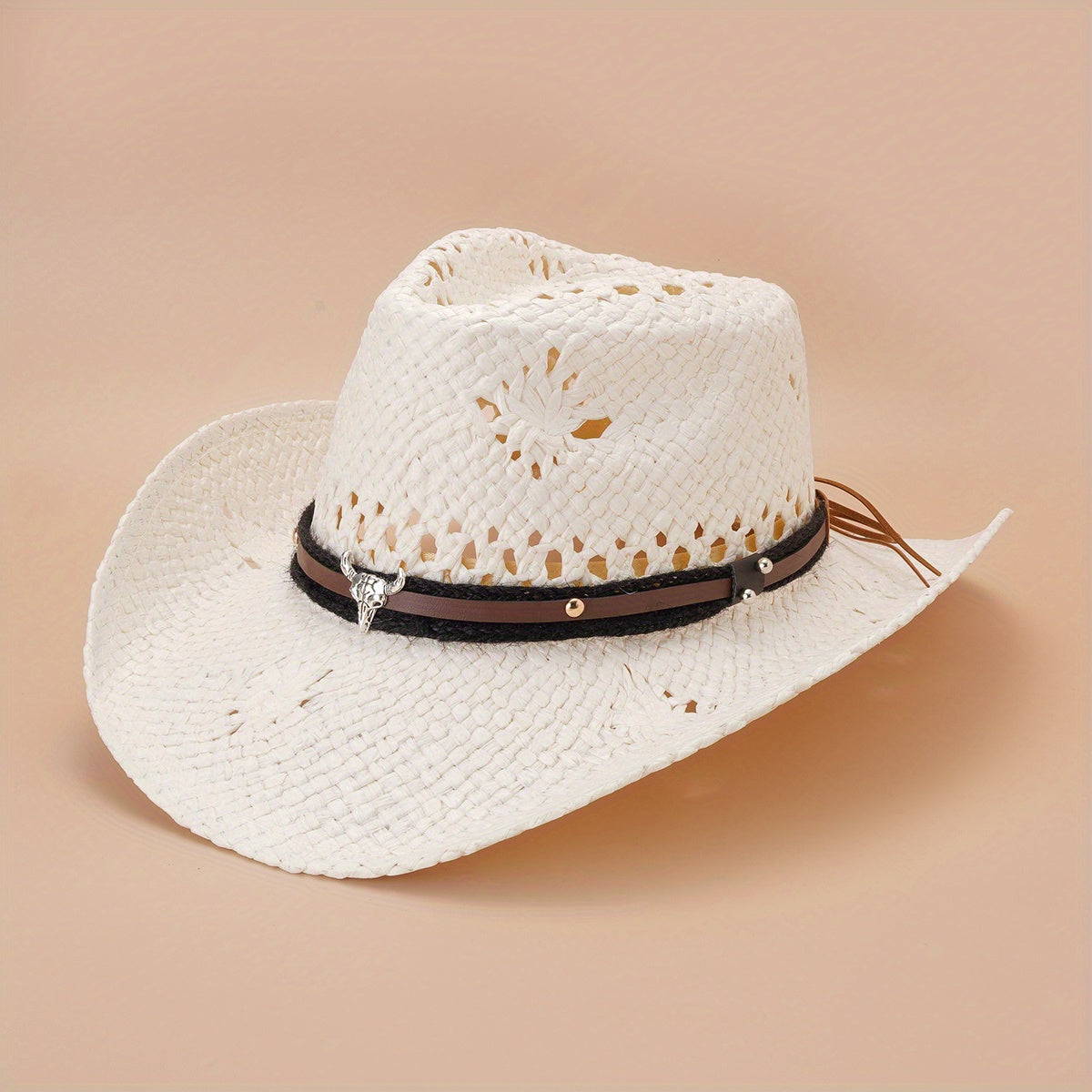 Vintage Western Hollow Straw Sun Hat Jazz Fedora Cap Cowgirl Hats