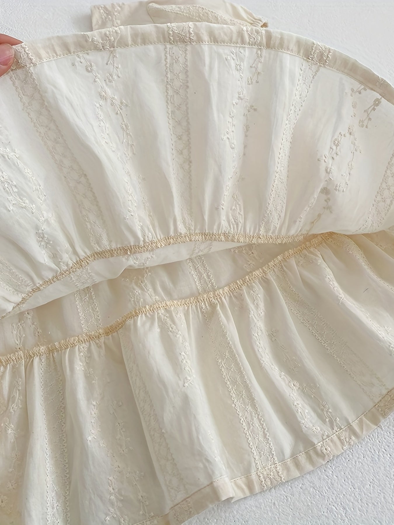 Toddler Girl Lace Jacquard Square Neck Dress Summer Sundress