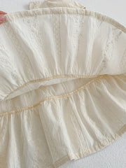 Toddler Girl Lace Jacquard Square Neck Dress Summer Sundress