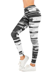 Sexy Streak Print Leggings High Waist Slim Leggings