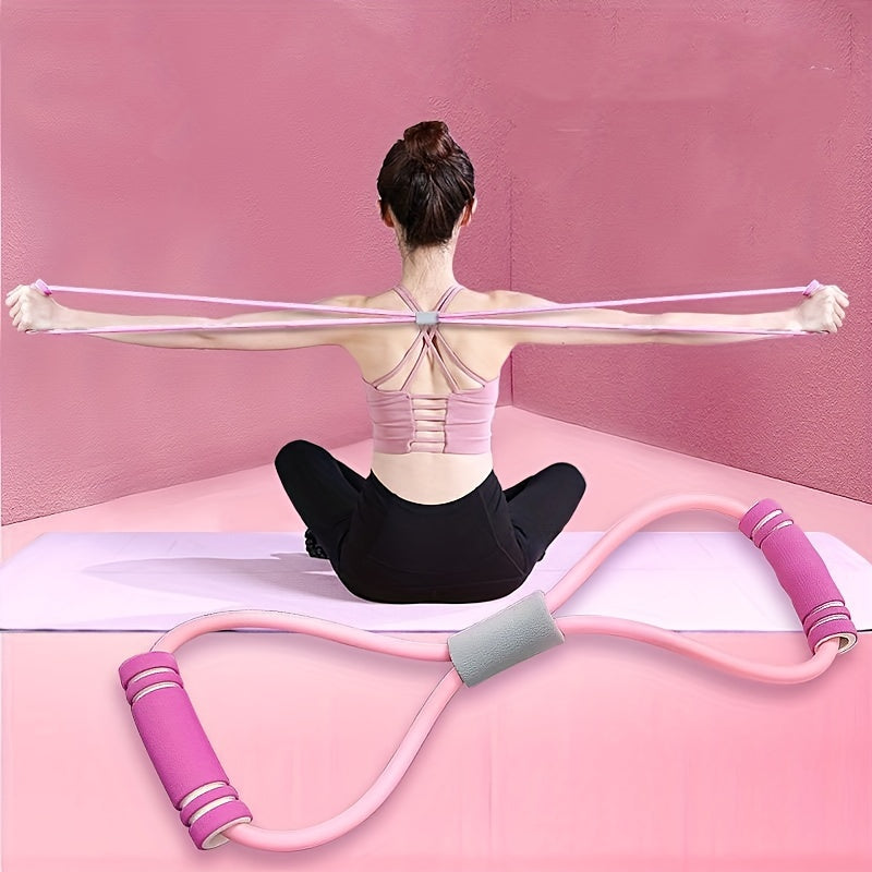 8 Shaped Yoga Elastic Band Pull Rope Chest Expander Stretch Belt