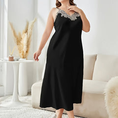 Lace Cami Sleepwear Dress Women's Plus Loungewear Dress
