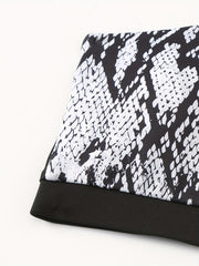 Snake Print Quick Drying One Shoulder Sports Bra