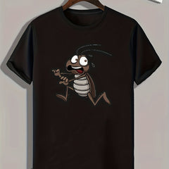 Cartoon Cockroach Pattern Print Men's Outdoor Sports T-shirt