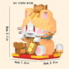 Mini Lucky Cats Building Blocks Toys Ideal for Birthday & Christmas