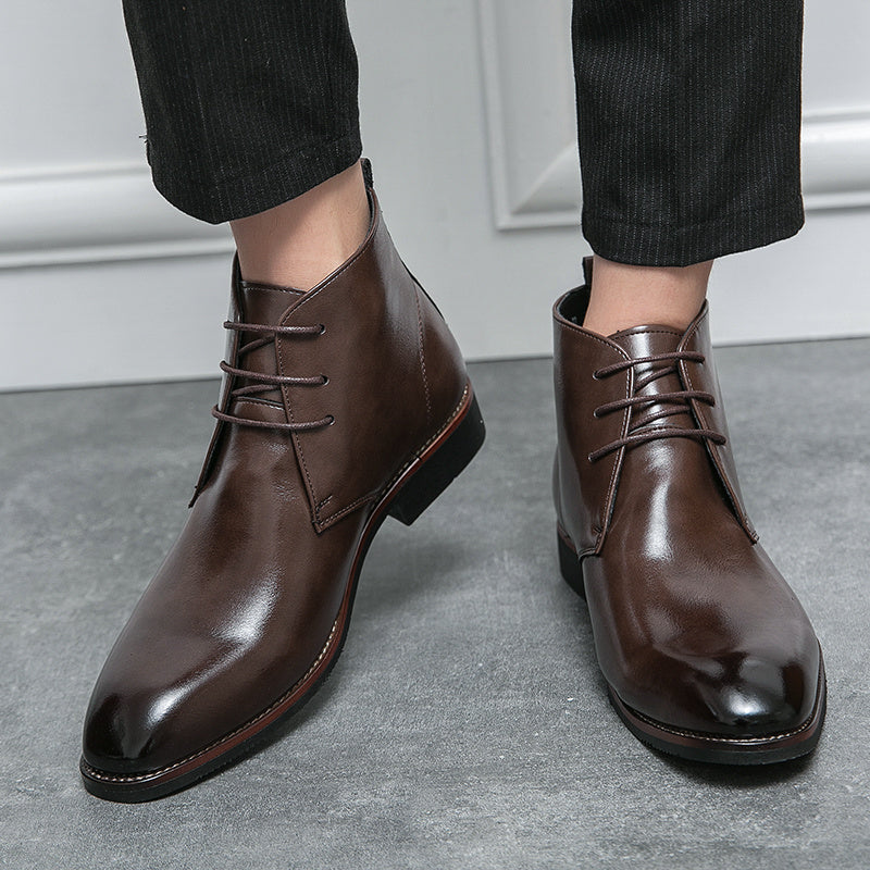 Men's Oxford Boots Microfiber Ankle Boots High Top Dress Shoes