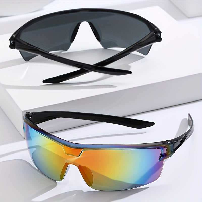 2pcs Men's Cycling Sports Goggles Sunglasses With Glasses Case