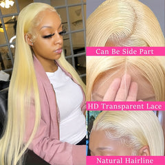 613 HD Lace Front Wig Human Hair 13x4 Straight Blonde Lace Front Wigs