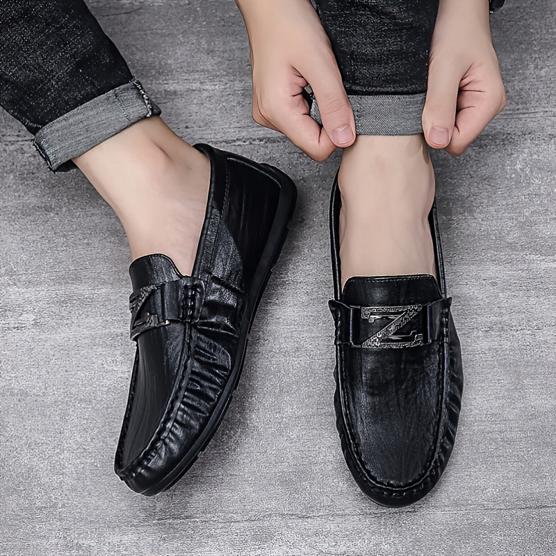 Men's Slip On Loafer Flat Shoes Brown Grey