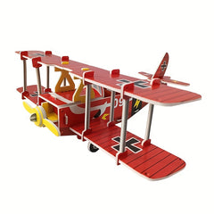 3D Red Airplane Puzzle Creative DIY Toy for Kids