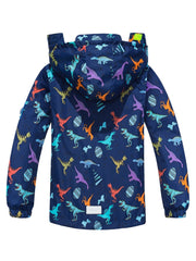 Boys Dinosaur Raincoat Jacket with Removable Hood