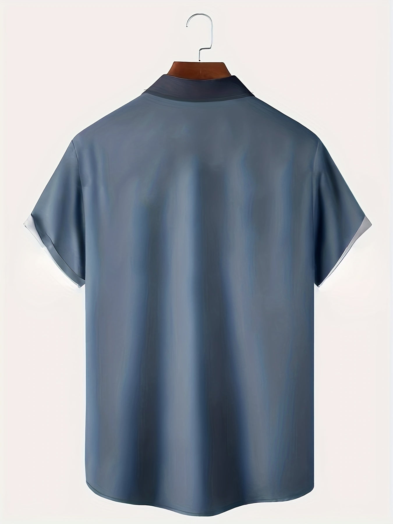 Men's Casual Coconut Tree Pattern Short Sleeve Shirt With Pocket