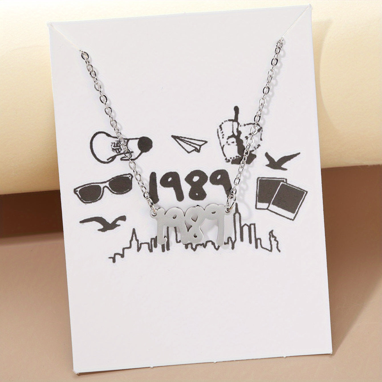 Lucky Number 1989 Charm Necklace Year Number Charm Necklace Clavicle Chain