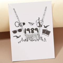 Lucky Number 1989 Charm Necklace Year Number Charm Necklace Clavicle Chain
