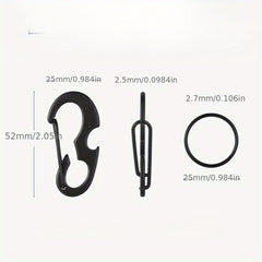 D Buckle Carabiner Bottle Opener Key Ring Stainless Steel