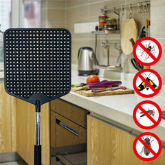 Heavy Duty Telescopic Fly Swatter Durable Plastic & Stainless Steel Handle