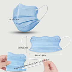 50pcs Butterfly Disposable Face Masks 3-Layer Protection Individual Packaging