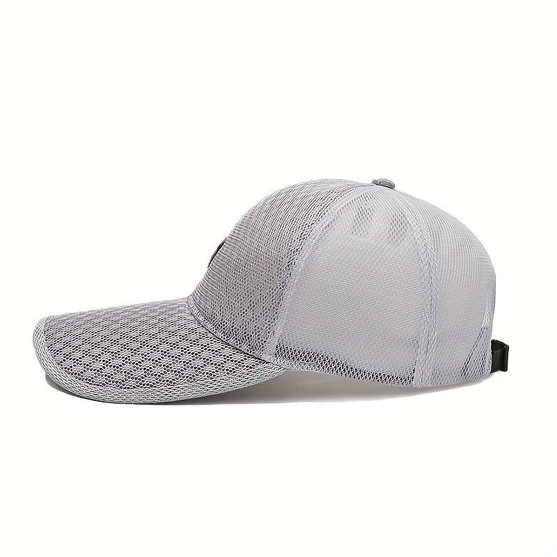 Men's Baseball Cap Long Brim Sun Hat Mesh Breathable Fishing Cap