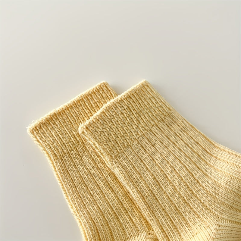 5 Pairs Striped Crew Socks Women's Stockings