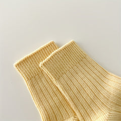 5 Pairs Striped Crew Socks Women's Stockings