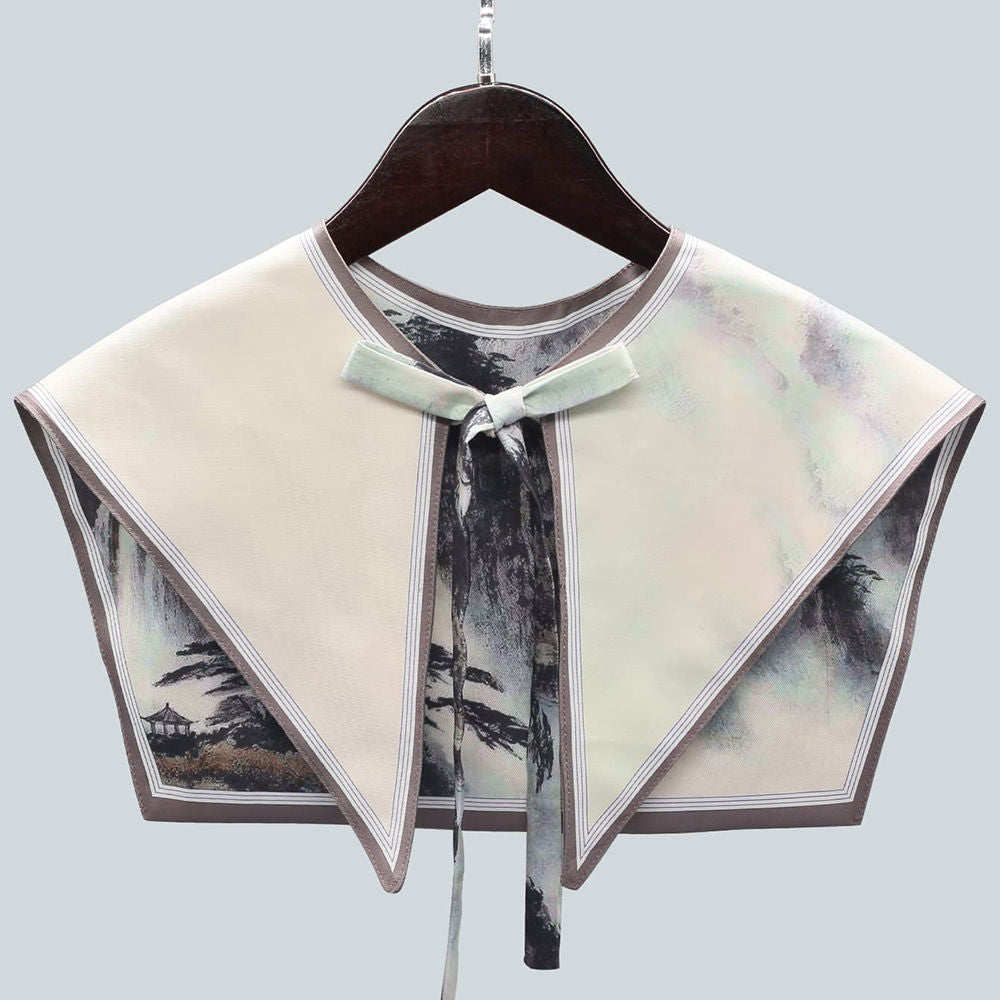Landscape Folding Fan Ink Painting Shawl Print