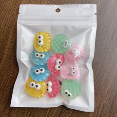 10pcs 3D Shoe Charms Eyes Biscuit Sandals Decoration