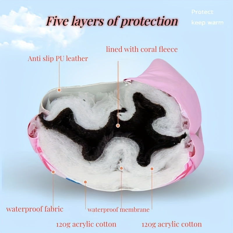 Sweet Princess Winter Gloves for Girls, 5-Layer Windproof & Waterproof