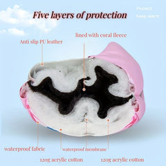 Sweet Princess Winter Gloves for Girls, 5-Layer Windproof & Waterproof