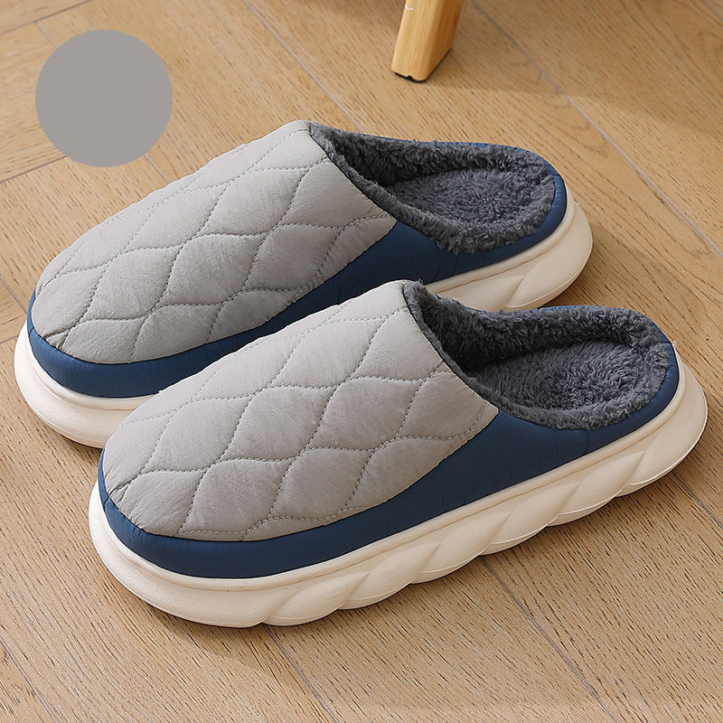 Plaid Nylon Cozy Slippers Soft Plush Lining