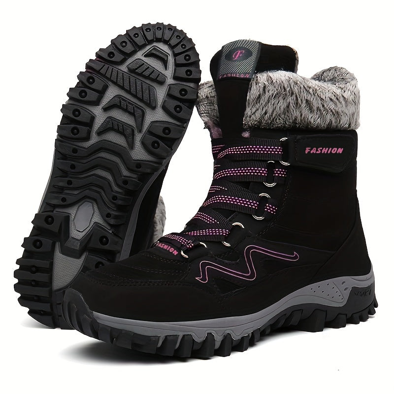 Women's Warm Fur Lined Snow Boots Anti Slip Winter Ankle Boots