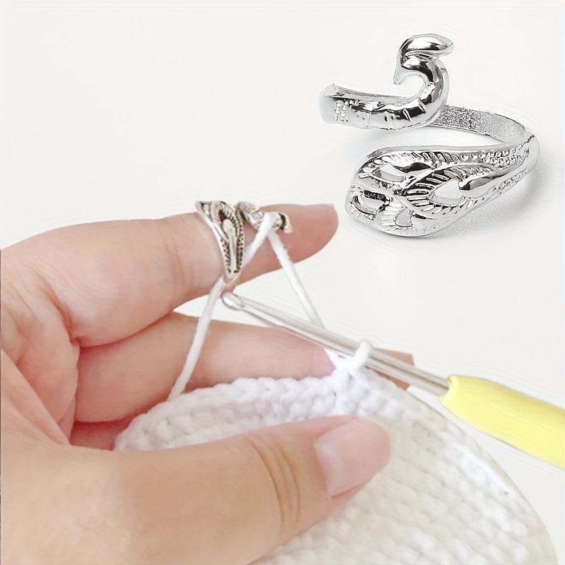 4pcs Crochet Rings Thread Lead Ring Peacock Yarn Guide Finger Holder Ethnic Knit