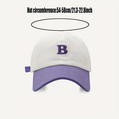 Embroidery Casual Baseball Cap Block Sports Hat Adjustable Sunscreen Dad Hats