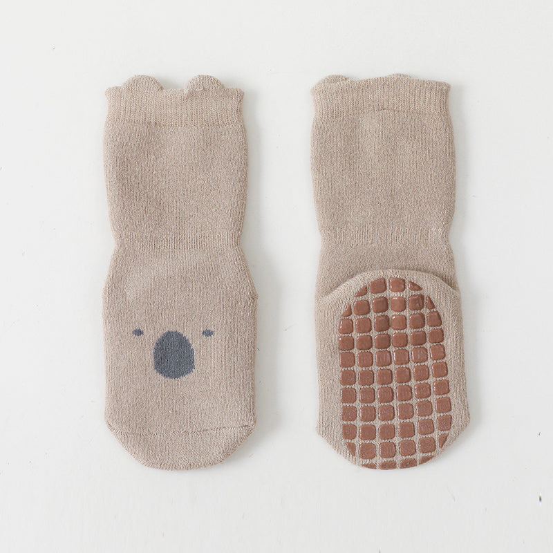 Kids Fleece Cartoon Stocking Anti Slip Floor Socks Winter Shoes