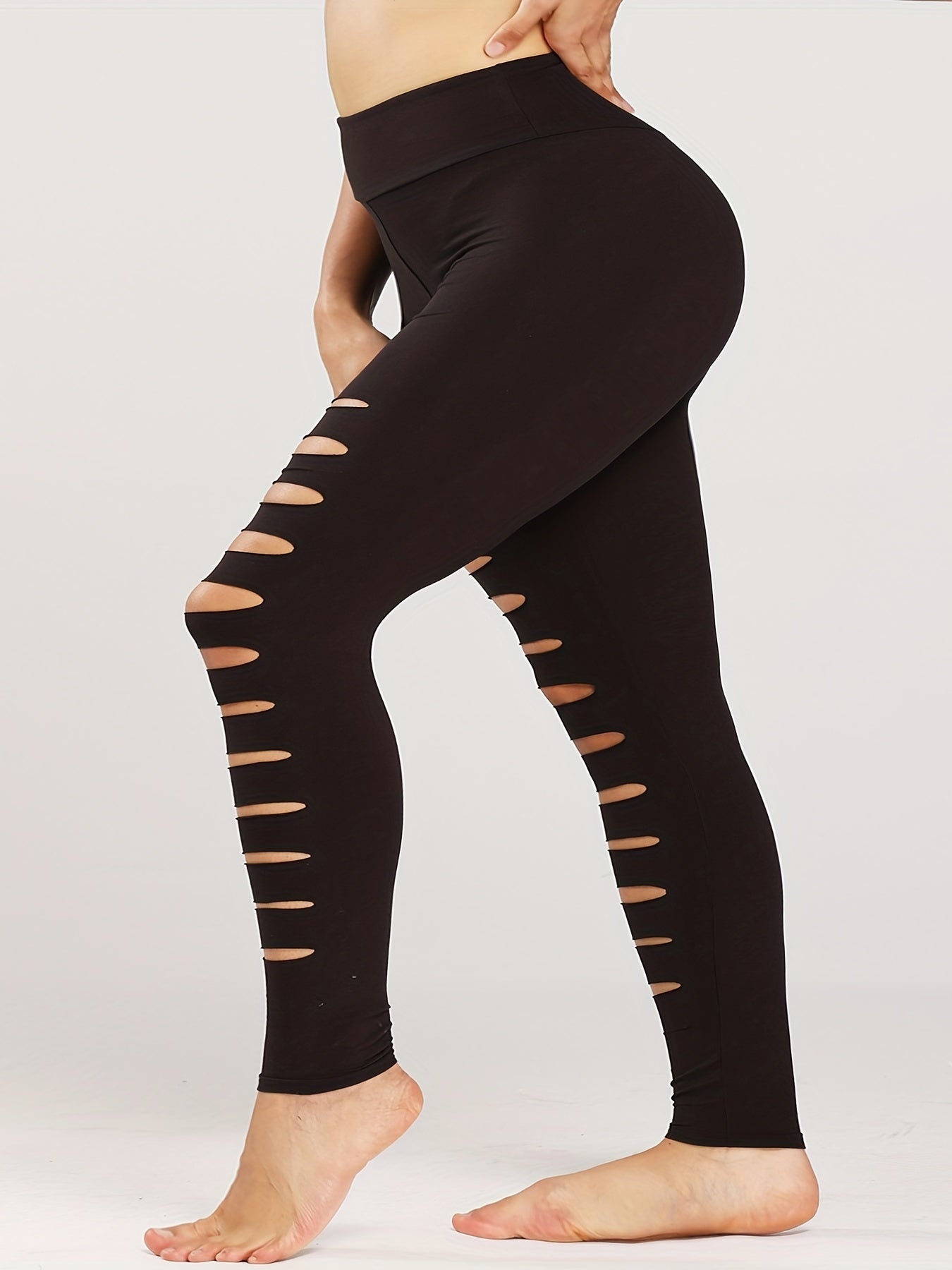 Ripped High Rise Fitness Leggings