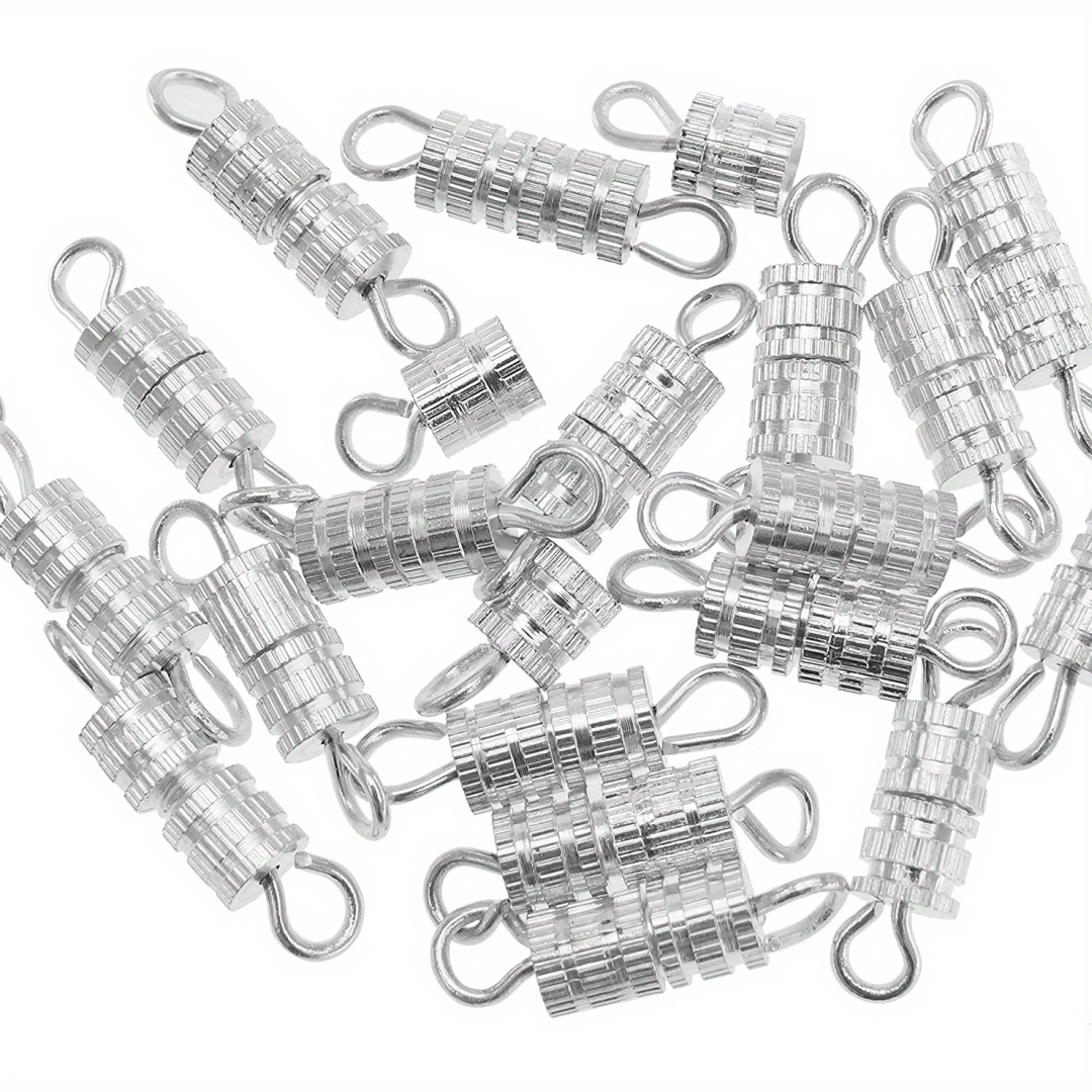 30pcs Silver Plated Thread Mouth Screw Buckle for DIY Bracelet Necklace