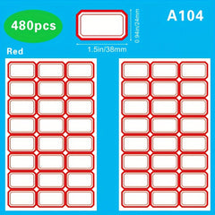 480 Oral & 320 Classification Self-Adhesive Stickers - Handwritten Name Labels