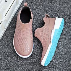 Men Low Top Block Rain Boots - Waterproof Non Slip Shoes