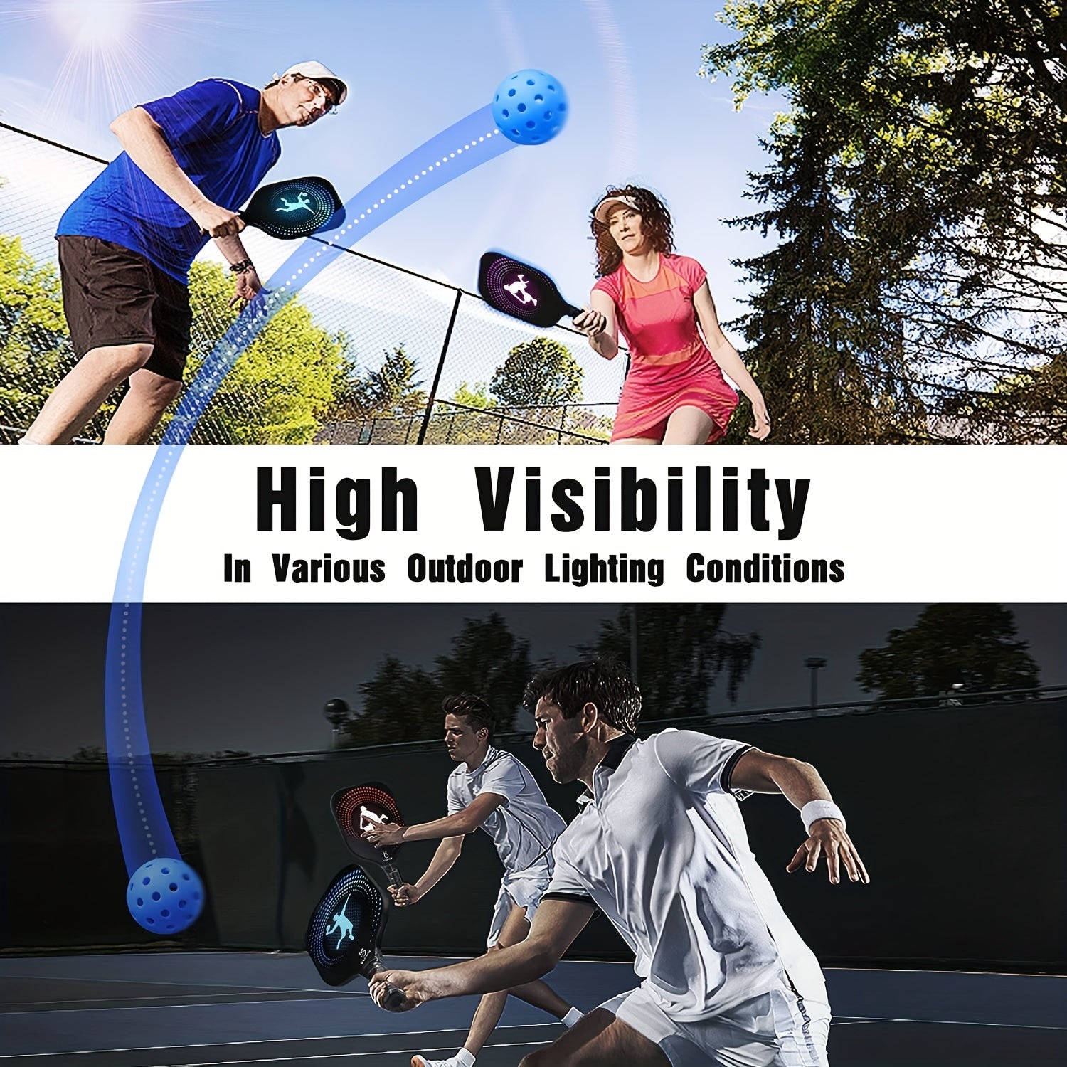 6pcs Pickleball Balls with Mesh Bag for Training