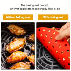 2pcs Non Stick Silicone Air Fryer Mats Heat Resistant Easy to Clean