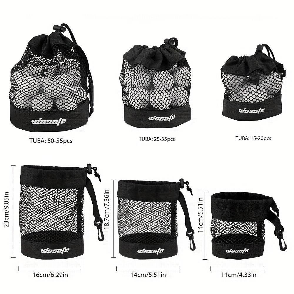 Mesh Golf Ball Bag Drawstring Holder with Hanging Strap